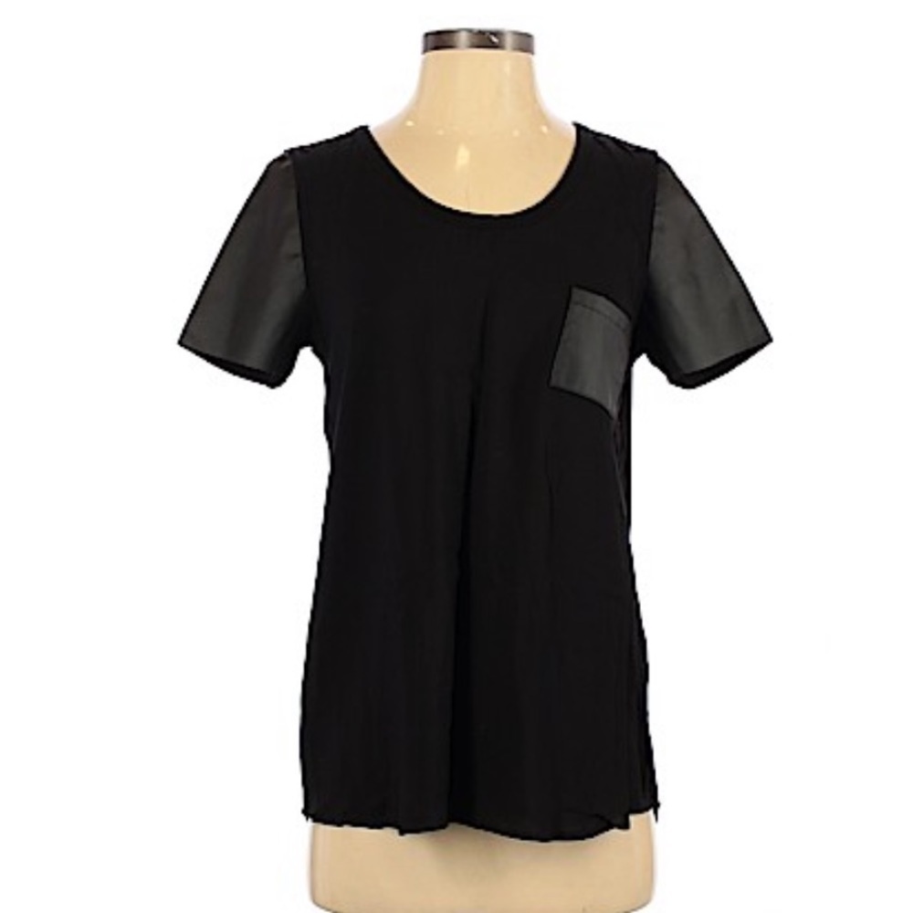 Lola and Sophie short sleeve shirt with leather M